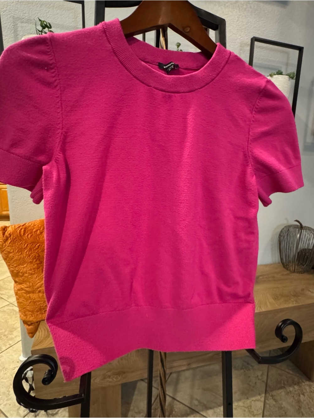 Express Fuchsia Short-Sleeve Knit Top